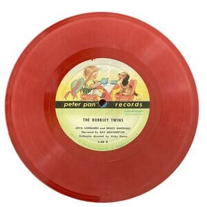 The Bobbsey Twins Vintage 1952 Peter Pan Records Red Child Vinyl LP & Sleeve 7”